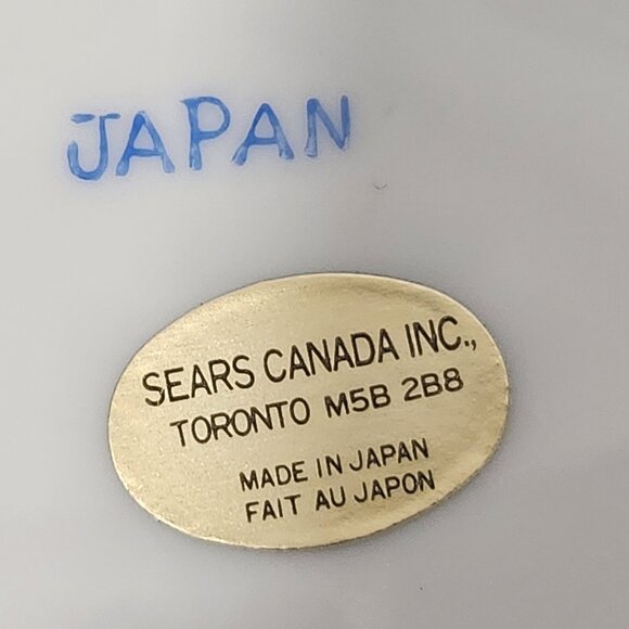 Navy Blue Vase and Plate, 10 1/2" Shiny Glass with big blue flower - Picture 9 of 9